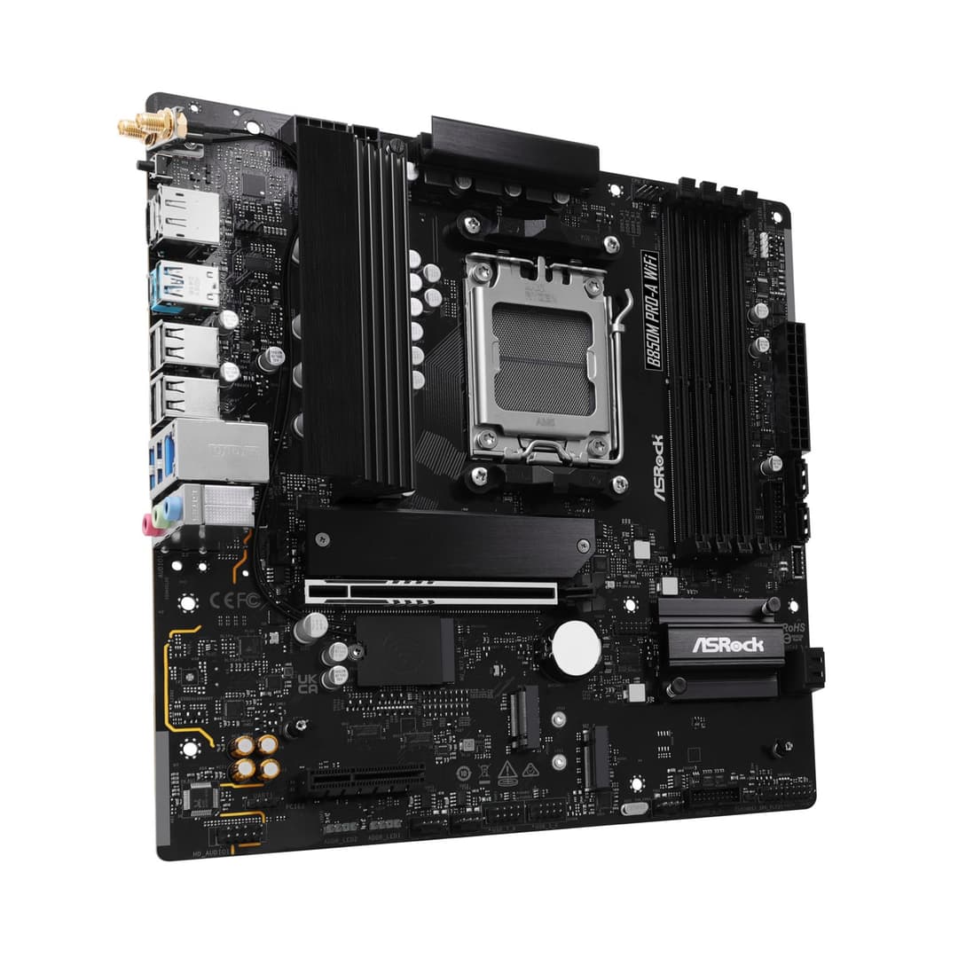 ASRock B850M Pro-A AMD B850 DDR5 Micro-ATX Socket AM5 Motherboard - Wi-Fi - Image 3