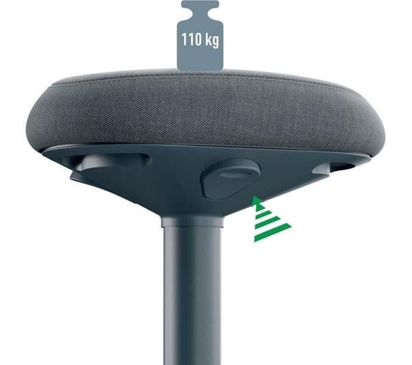 LEITZ Ergo Active Standing Stool with Comfort Seat - Dark Grey - Image 10