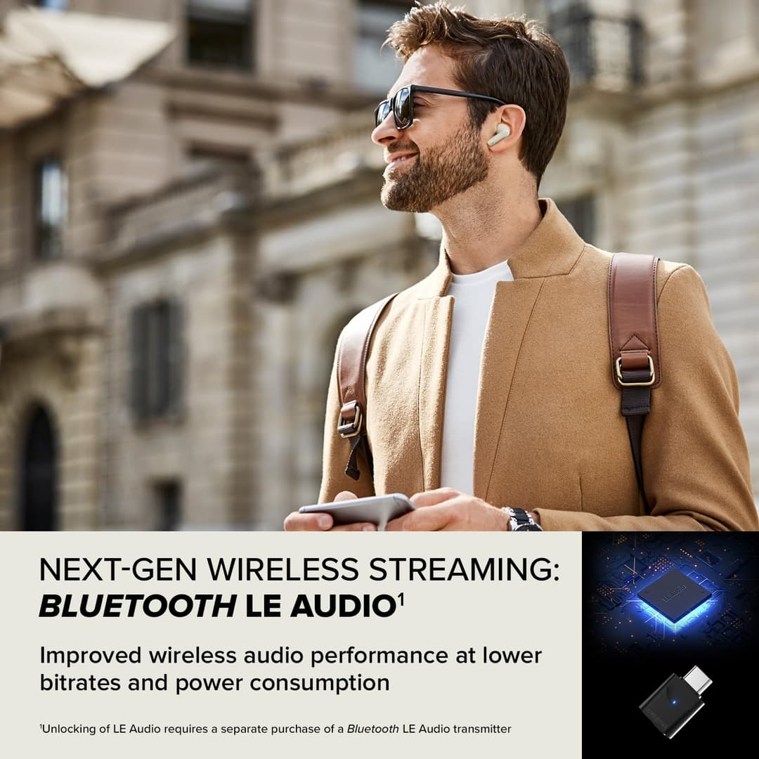 CREATIVE Zen Air Plus Lightweight True Wireless In-ears with Bluetooth LE Audio, Hybrid Active Noise Cancellation, Ambient Mode, Up to 32 Hours Total Playtime, 6 Mics with ENC Technology (Cream) - Image 4