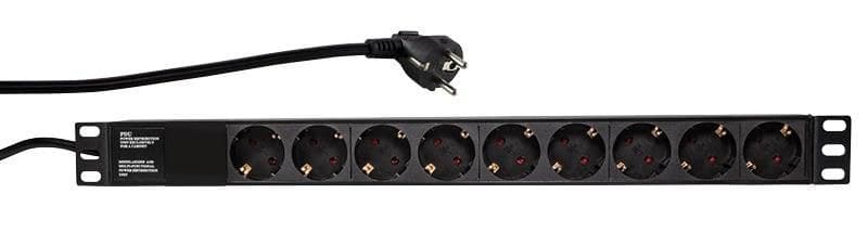 LogiLink PDU9C03 19-inch Rack PDU, 9 x CEE 7/3 Schuko Sockets, 16A 3500W - Image 1