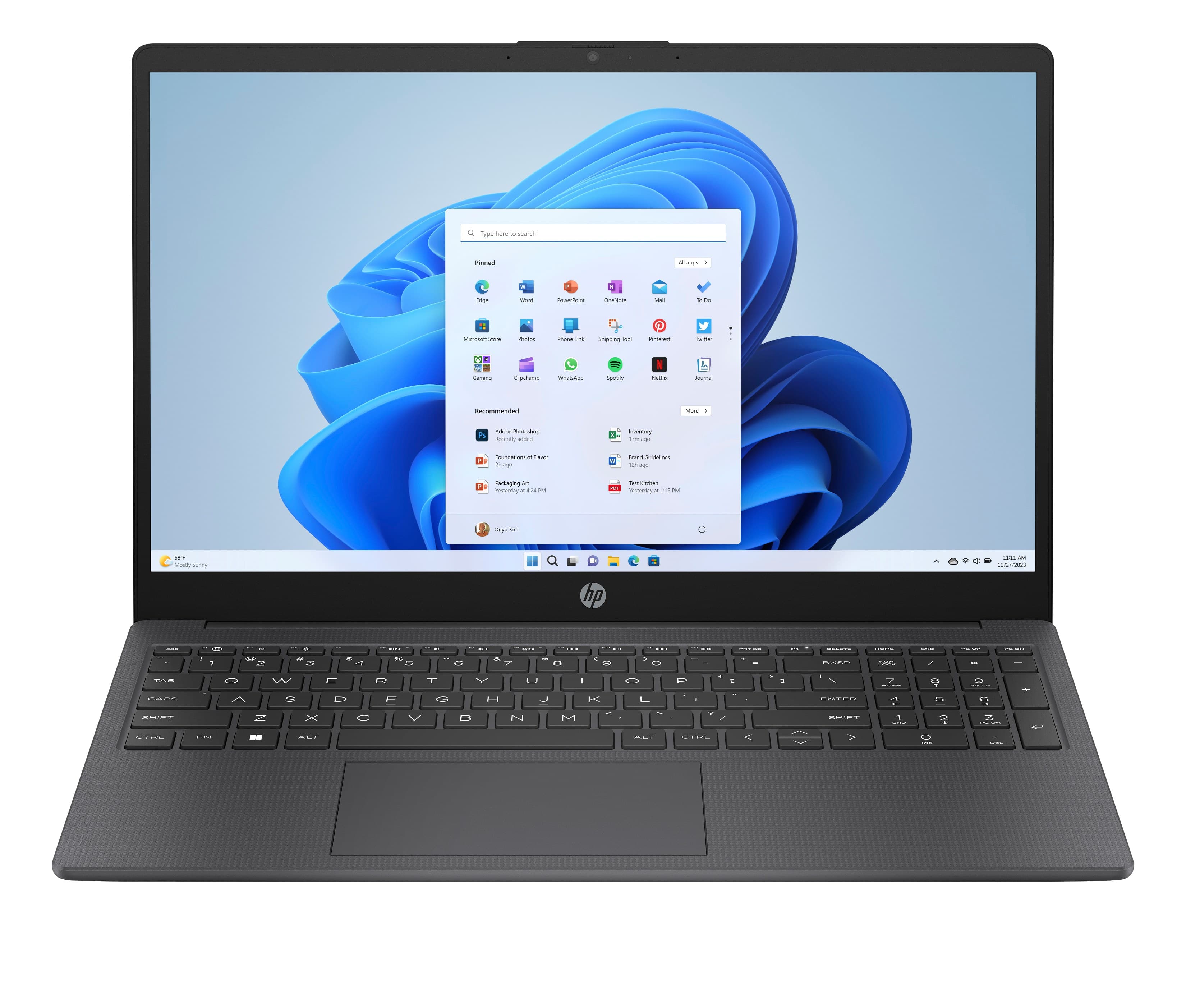 HP 15-fd1007nax Intel Core 3 100U Laptop 39.6 cm (15.6") HD 8 GB DDR4-SDRAM 256 GB SSD Wi-Fi 6 (802.11ax) Windows 11 Home Black