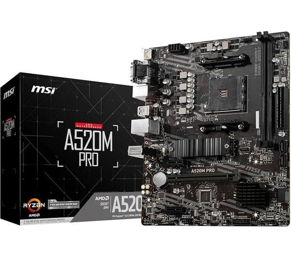 MSI A520M PRO AMD A520 DDR4 Micro-ATX Socket AM4 Motherboard