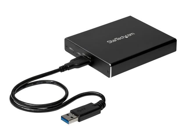 StarTech.com Dual-Slot Hard Drive Enclosure for M.2 SATA SSDs - USB 3.1 (10Gbps) - Aluminum - M.2 to SATA - Raid Drive Enclosure (SM22BU31C3R) - flash storage array