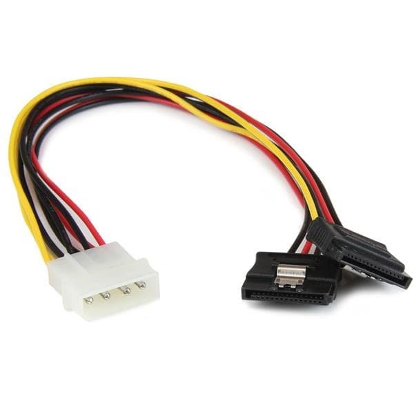 StarTech.com 12in (30cm) LP4 to 2x Latching SATA Power Y Cable Splitter Adapter - 4 Pin LP4 to Dual SATA - Image 1
