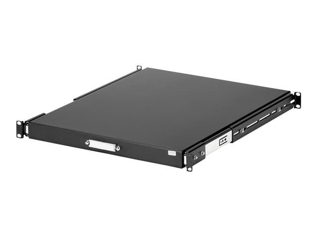 StarTech.com SLIDESHELFD 1U Sliding Server Rack Mount Keyboard Shelf Tray - 22in Deep, 55lbs Pull-Out Drawer for 19in Racks - Black - Image 1