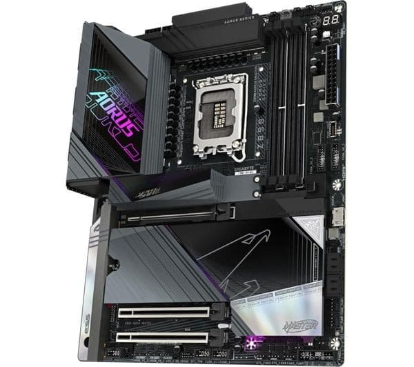 GIGABYTE Z890 AORUS MASTER Motherboard - Supports Intel Core Ultra (Series 2) CPUs, LGA1851 ATX, 18+1+2 phases VRM, up to 9500MHz DDR5 (OC), 5x M.2 with PCIe 5.0, Wi-Fi 7, 10GbE LAN, Thunderbolt 4 - Image 1