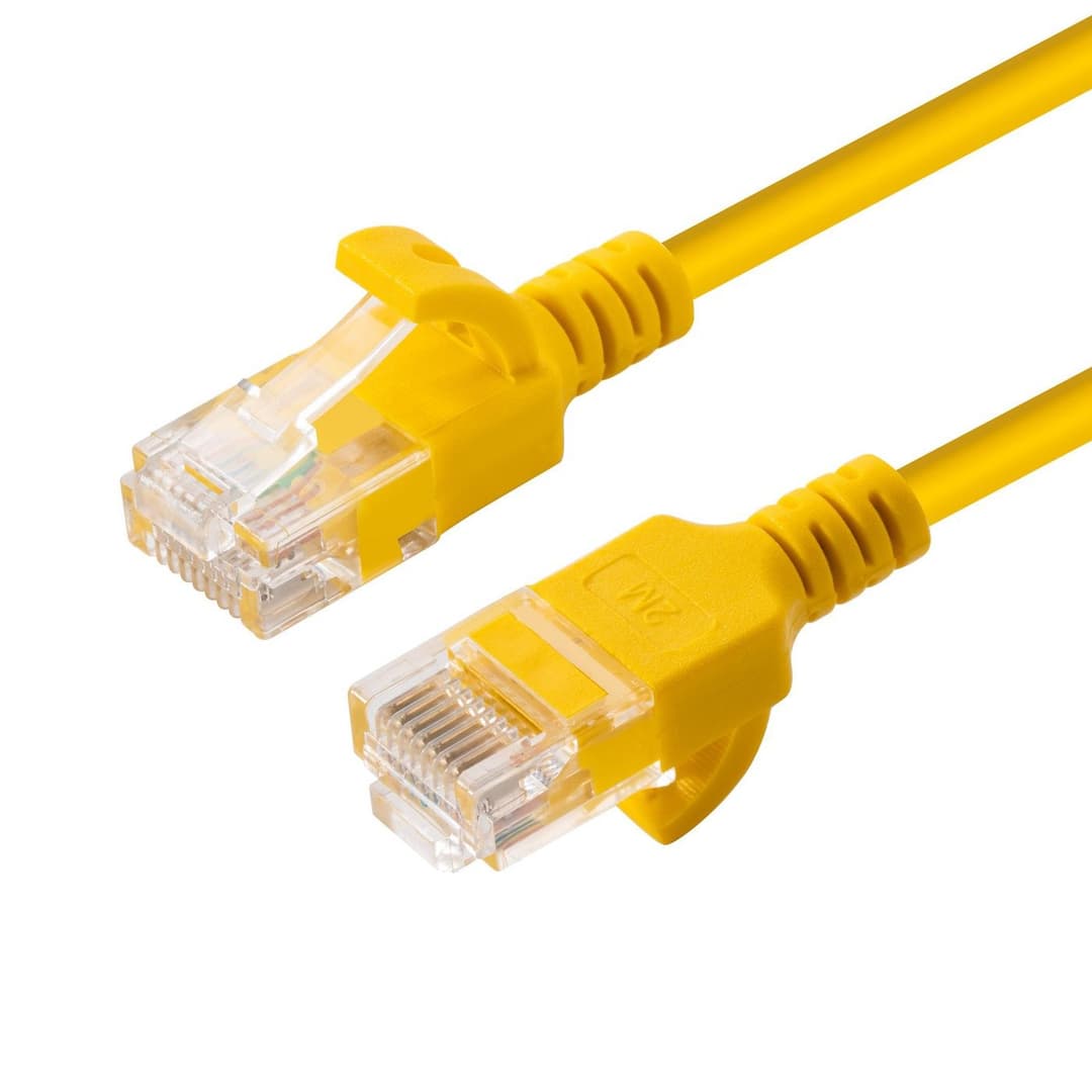 Microconnect U/UTP CAT6A Slim LSZH Network Cable 0.25m - Yellow - Image 1