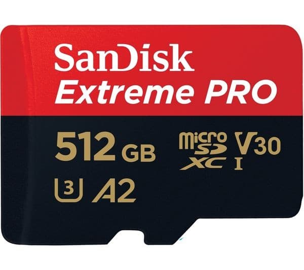 SanDisk Extreme PRO microSDXC UHS-I U3 V30 A2 Memory Card with SD Adapter 512GB - Image 1