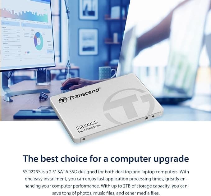 Transcend SSD225S 2.5-inch SATA III 6Gb/s 3D NAND Internal SSD - 1TB (TS1TSSD225S) - Image 3