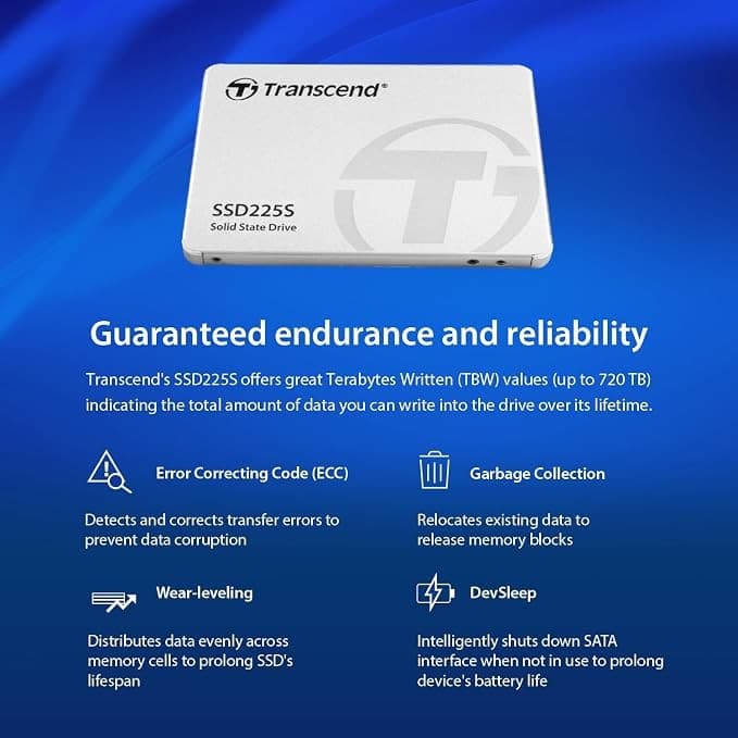 Transcend SSD225S 2.5-inch SATA III 6Gb/s 3D NAND Internal SSD - 1TB (TS1TSSD225S) - Image 5