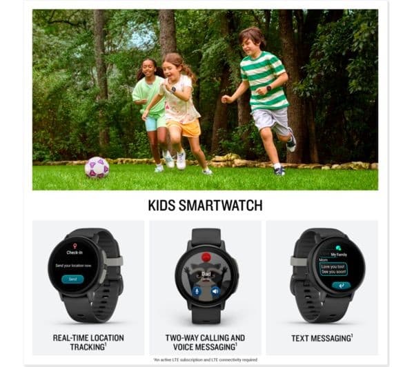 Garmin Bounce 2 43mm Kids Smart Watch GPS LTE Calling Messaging AMOLED 4GB 5 ATM - Slate Grey - Image 8