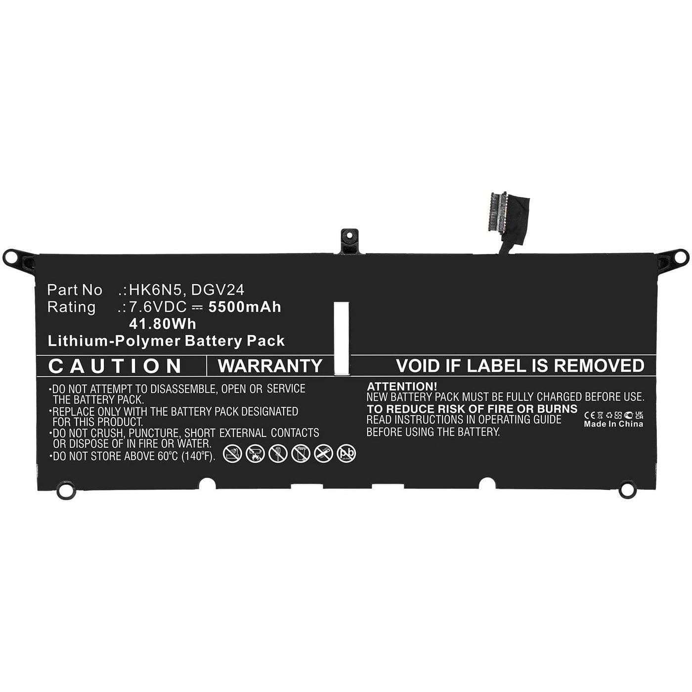 CoreParts MBXDE-BA0248 Replacement Battery for Dell Inspiron 13 5390 (5000 Series), 7.6V 5500mAh Li-ion, Black