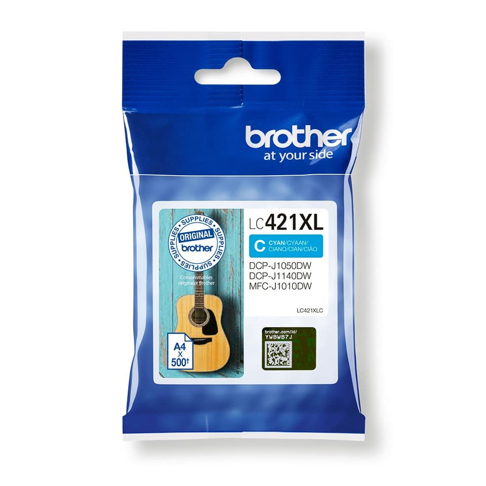 Brother LC-421XL Original High Yield Ink Cartridge 500 Pages - Cyan