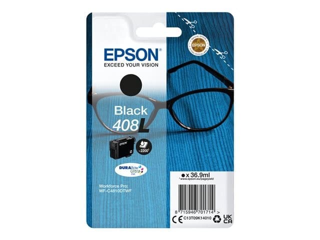 Epson 408L DURABrite Ultra Original Ink Cartridge 36.9ml 2,200 Pages for WorkForce Pro WF-C4810DTWF - Black - Image 1