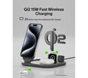 Belkin BoostCharge 3-in-1 Magnetic Foldable Qi2 15W Wireless Charger - Black, UK Plug thumbnail 2