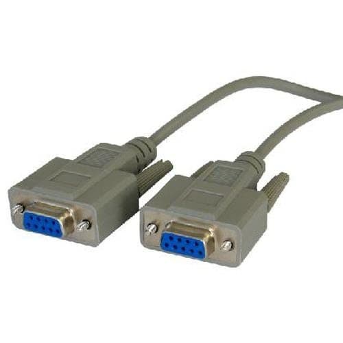 Cables Direct SL-925-10MTR 10m DB9 Female to DB9 Female RS232 Null Modem Cable, Grey