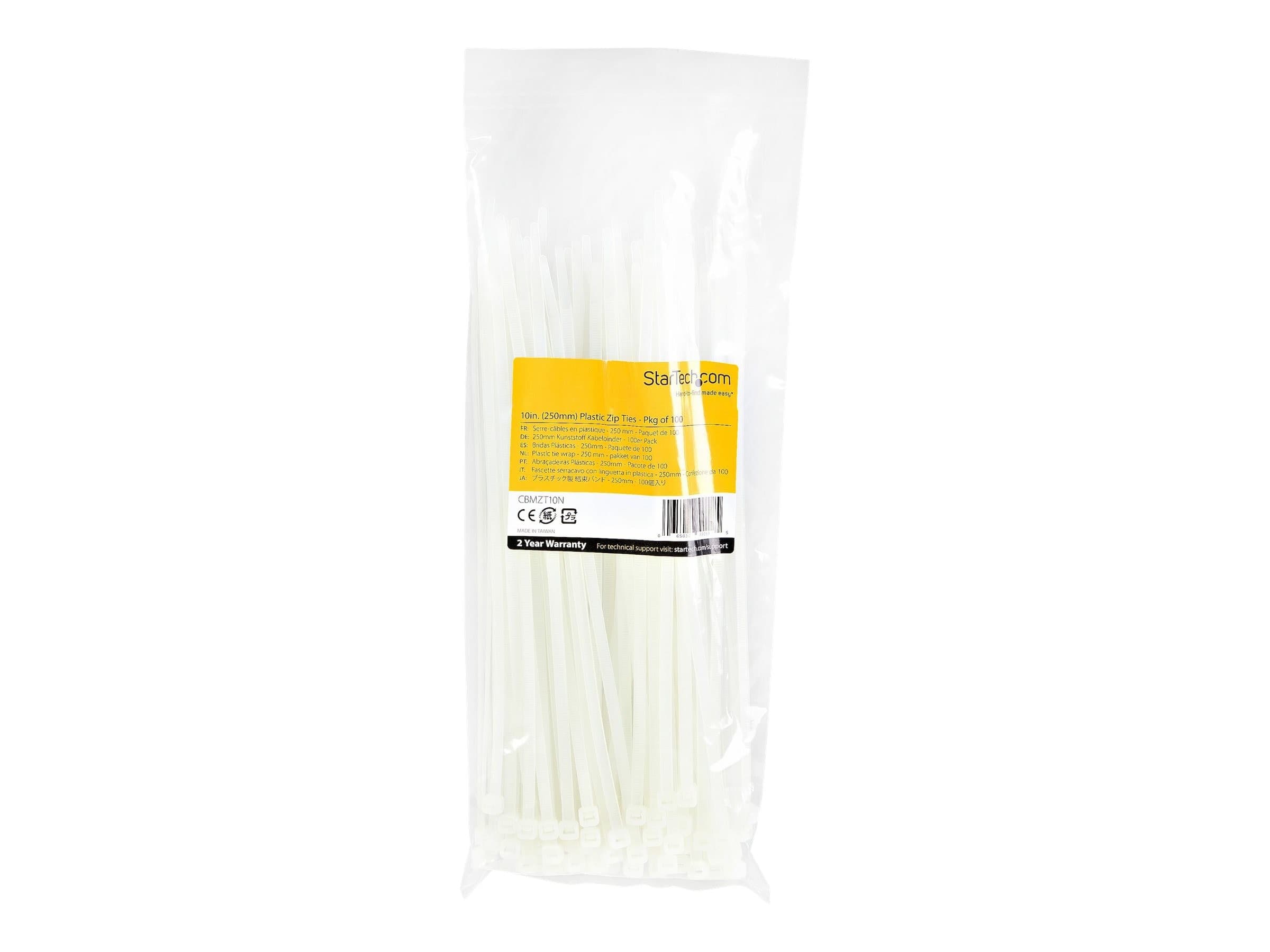 StarTech Cable Ties 10" 100 Pack White