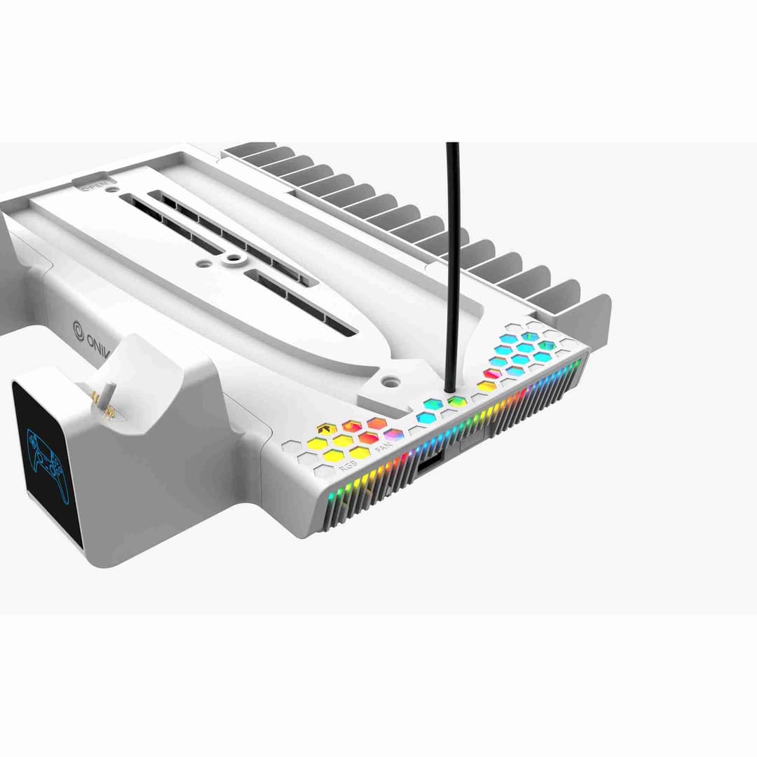 Oniverse Nexus 5 Cooling & Charging Stand for PS5 / PS5 Slim - White - Image 8