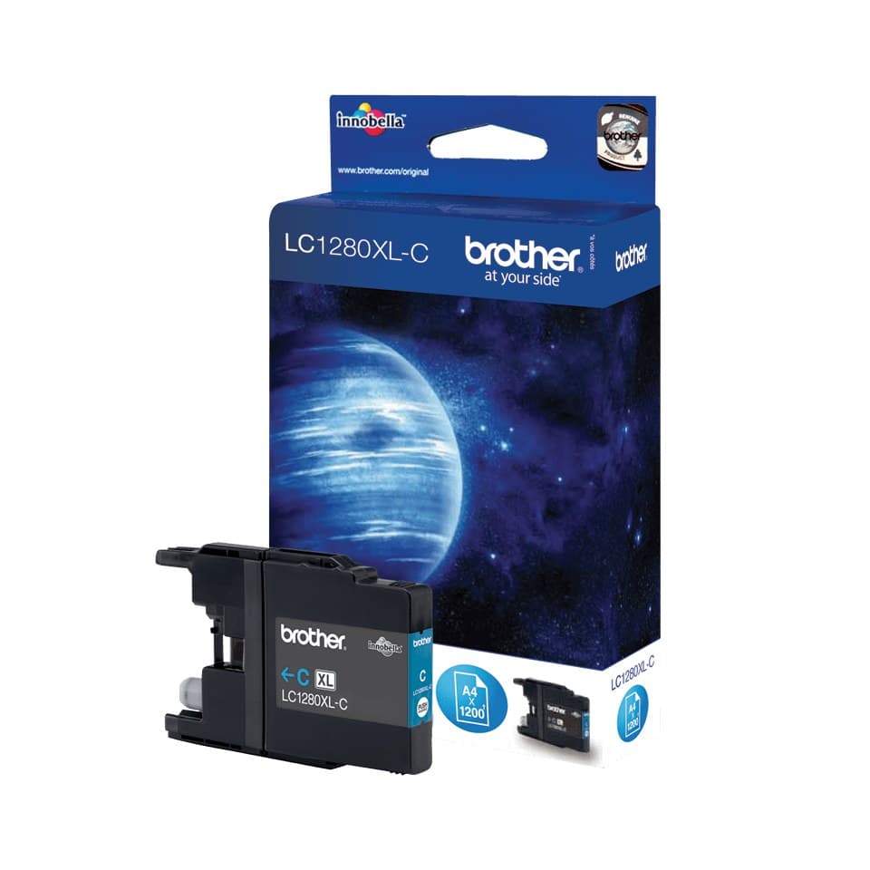 Brother LC1280XLC High Yield Ink Cartridge (1,200 Pages) - Cyan - Image 1