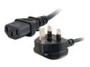 C2G Universal Power Cord BS 1363 to IEC 60320 C13 5m - Black thumbnail 3