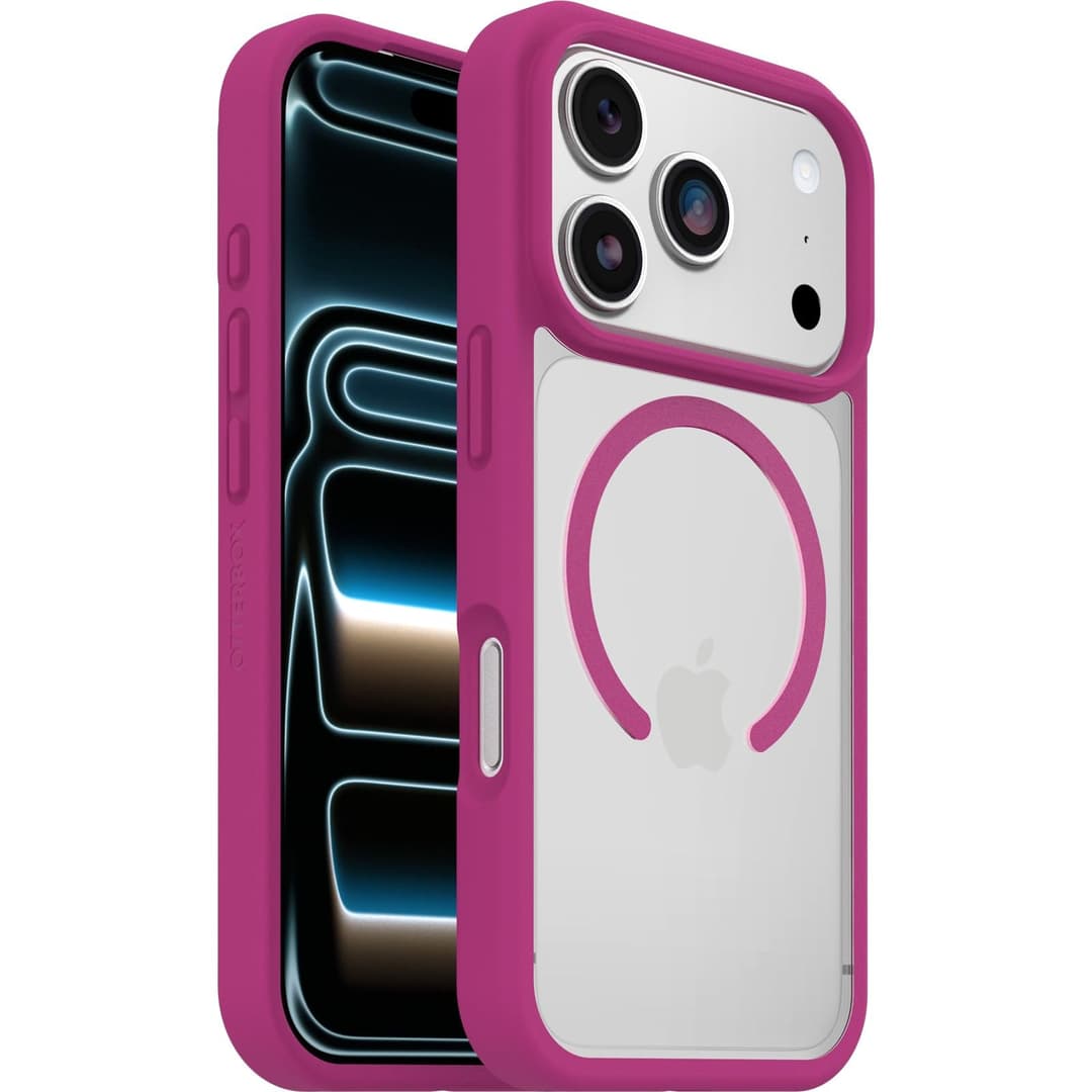 OtterBox React MagSafe Case for iPhone 18 Pro/17 Pro, Clear/Pink - Image 1