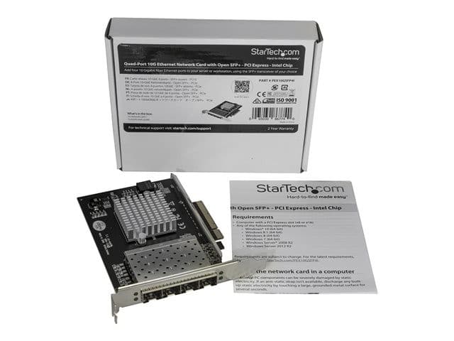 StarTech.com Quad Port 10G SFP+ Network Card, Intel XL710 Open SFP+ Converged Adapter, PCIe 10 Gigabit Ethernet Server NIC, 10GbE Fiber Optic LAN Card Dell PowerEdge HPE ProLiant, NIC Card - 10Gb SFP+ NIC Card (PEX10GSFP4I) - network adapter - PCIe x8 - 1 - Image 8