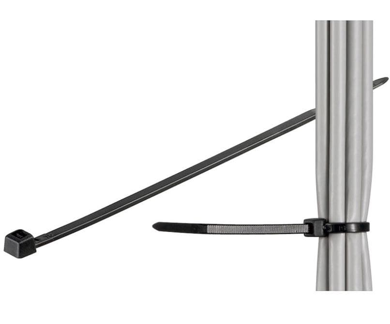 Microconnect Nylon Cable Ties, Black, 100 Pack - 203 x 2.5mm - Image 1
