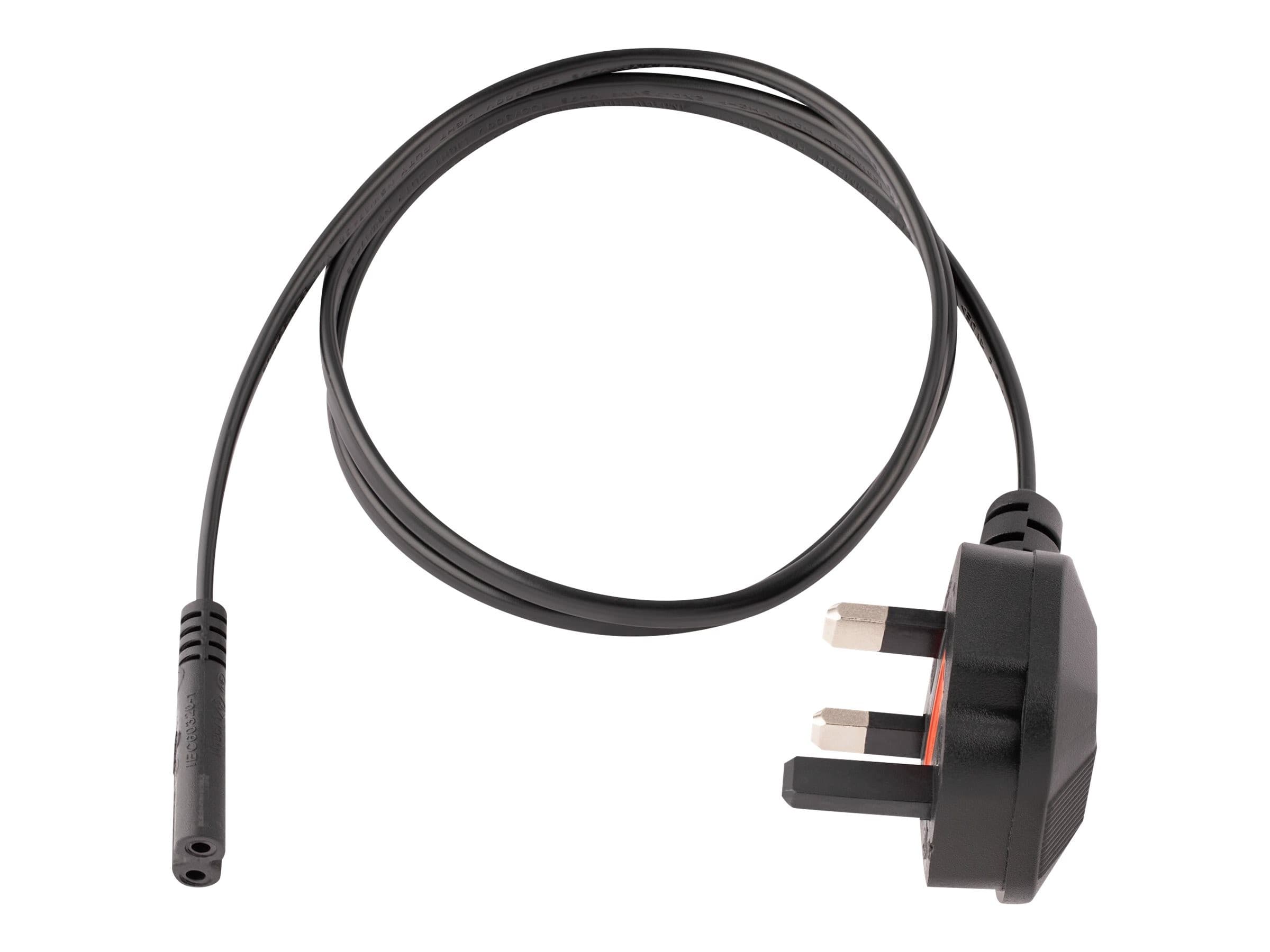 StarTech.com PXTNB2SUK1M UK Laptop Power Cable BS 1363 to C7 Figure of 8 1m Black