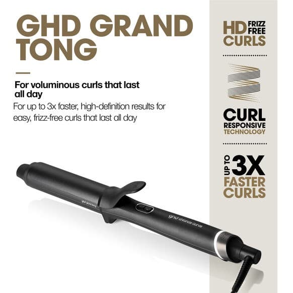 ghd Chronos Curve Grand Tong 32mm Hair Curler Curl-Responsive Technology 185°C 2.7m Cable - Black - Image 4