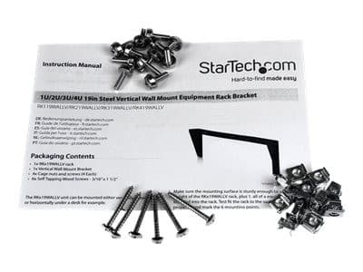 StarTech.com 4U Wall Mount Patch Panel Bracket - 19 inch Steel Vertical Mounting Bracket for Network and Data Equipment (RK419WALLV) - mounting bracket - 4U - Image 6