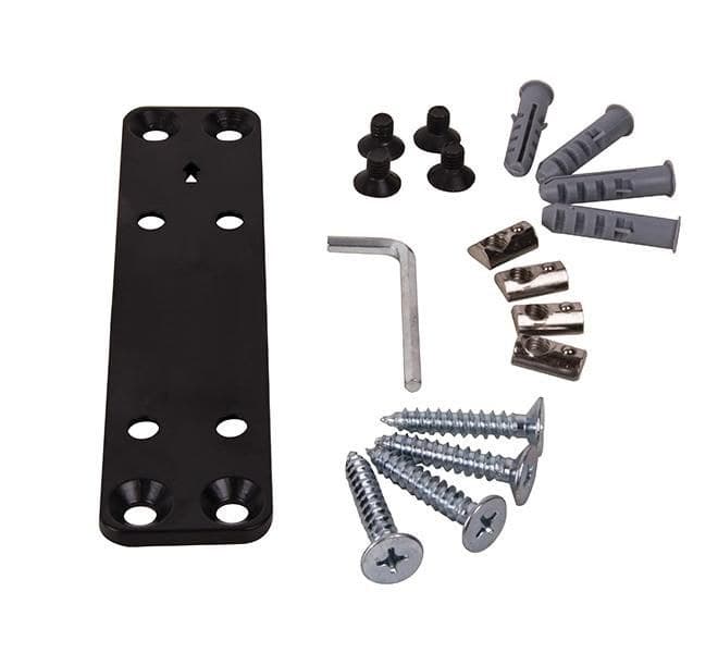 B-Tech BT8390-WFK1/B System X Rail Mounting Bracket, 5 mm Plate, for BT8390 Rails, Black - Image 1