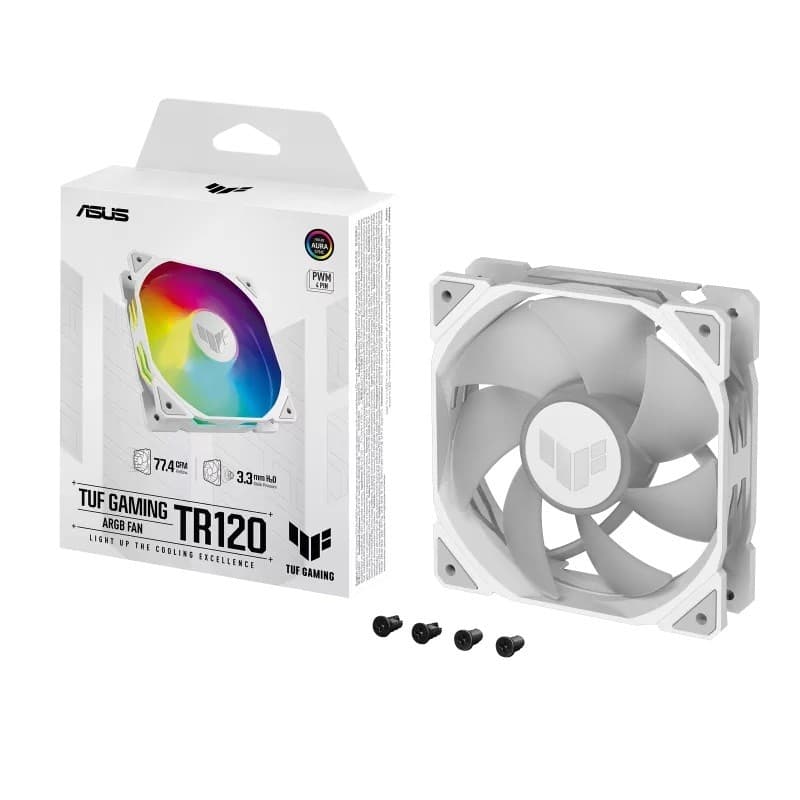 ASUS TUF Gaming TR120 ARGB 120mm PWM Case Fan 3-Pack - White - Image 6