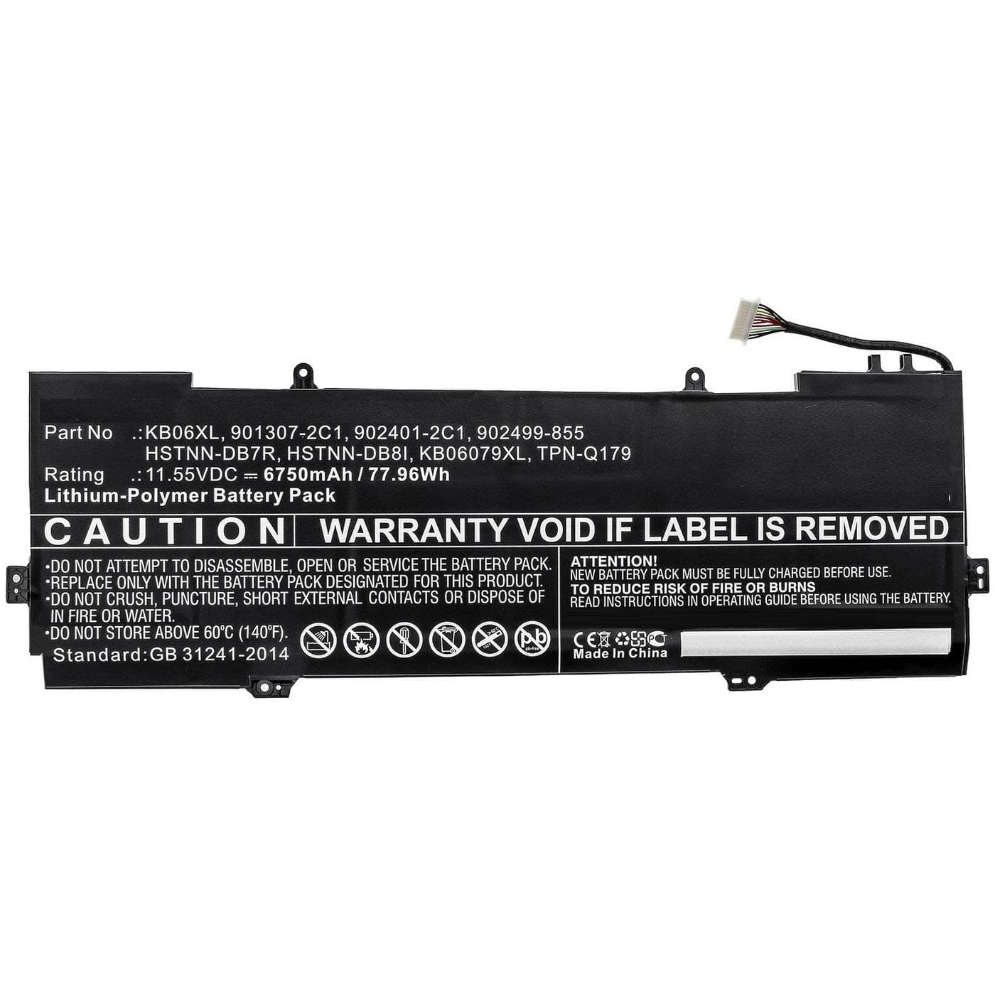 CoreParts MBXHP-BA0245 Replacement Laptop Battery for HP Spectre x360 15-bl Series, 11.55V 6750mAh 79Wh Li-Pol, Black