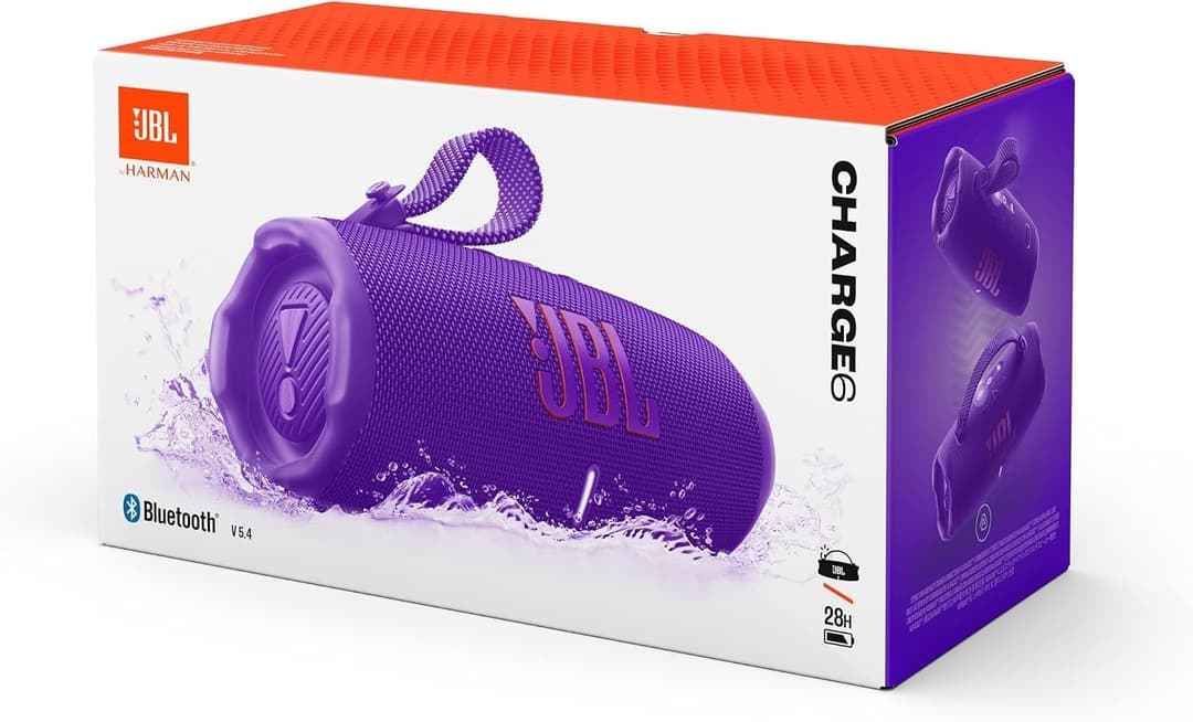 JBL Charge 6 Portable Wireless Speaker - Purple - Image 6