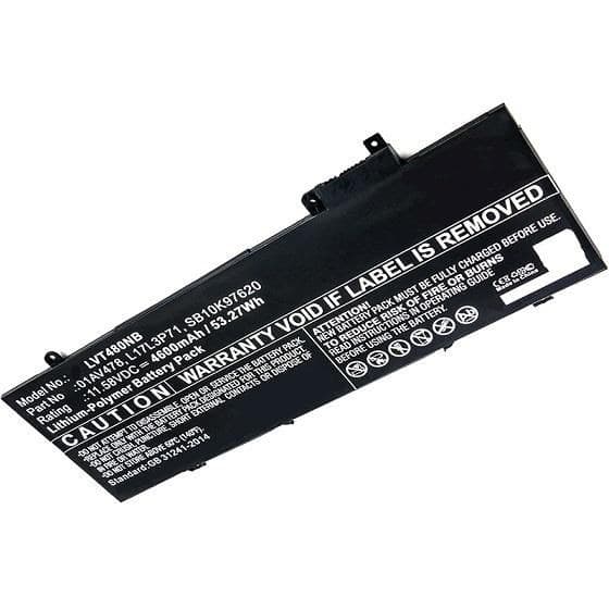 CoreParts MBXLE-BA0165 Replacement Laptop Battery for Lenovo ThinkPad T480s, 11.58V 4600mAh 53Wh Li-Pol, Black