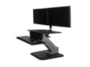 StarTech.com Height Adjustable Standing Desk Converter - Sit Stand Desk with One-finger Adjustment - Ergonomic Desk (ARMSTS) mounting kit - for LCD display / keyboard / mouse / notebook - black, silver thumbnail 3