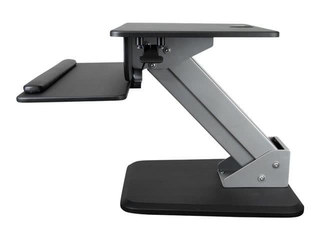 StarTech.com Height Adjustable Standing Desk Converter - Sit Stand Desk with One-finger Adjustment - Ergonomic Desk (ARMSTS) mounting kit - for LCD display / keyboard / mouse / notebook - black, silver - Image 4