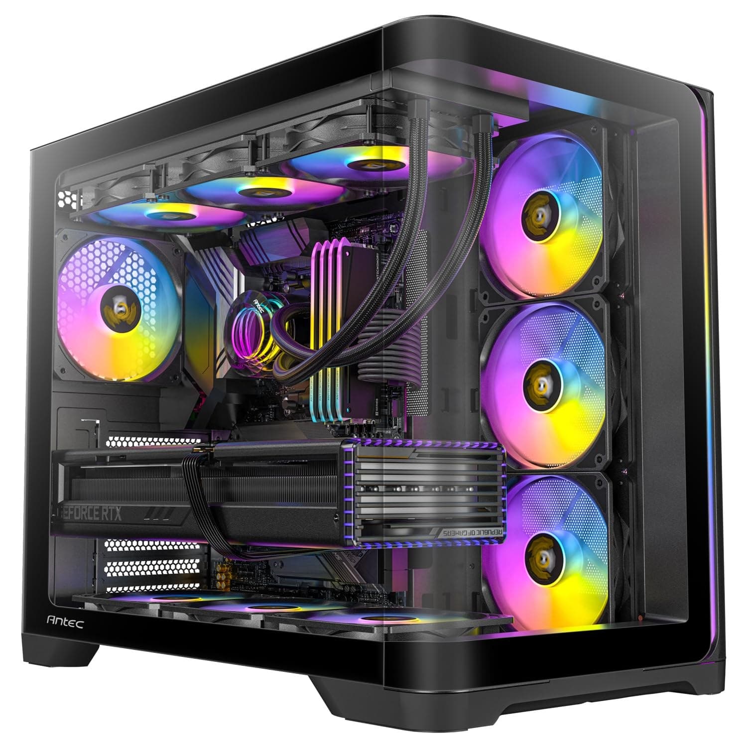 Antec C5 Curve ARGB ATX Mid Tower Gaming Case - Black - 3 ARGB Fans