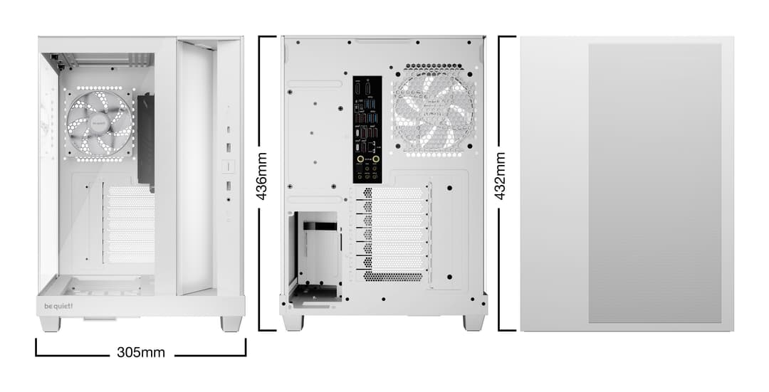 be quiet! Light Base 500 LX ARGB Tempered Glass Midi Tower PC Case - White - Image 2