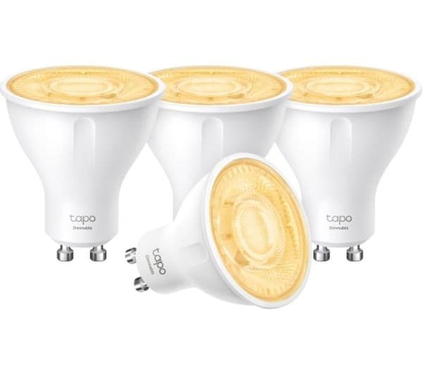 TP-LINK Tapo L610 Smart Spotlight Bulb - Warm Light, GU10, Pack of 4