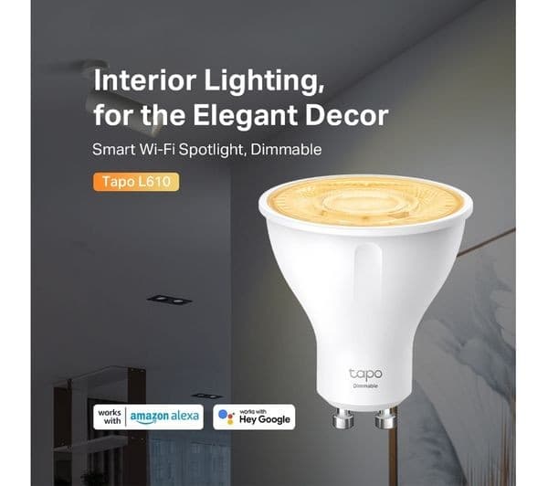 TP-LINK Tapo L610 Smart Spotlight Bulb - Warm Light, GU10, Pack of 4 - Image 3