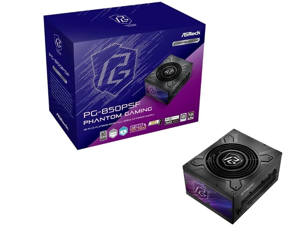 ASRock Phantom Gaming PG-850PSF 850W SFX 80 PLUS Platinum PSU - Black
