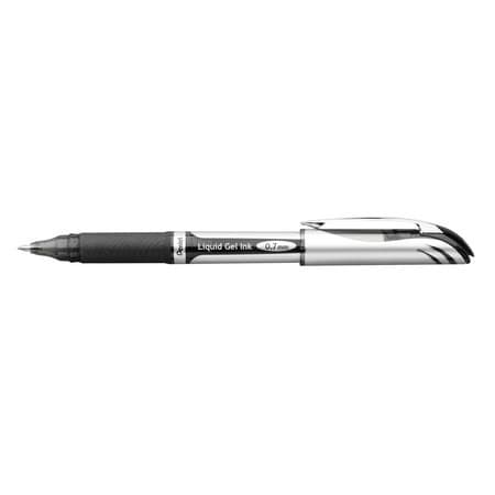 Pentel EnerGel Deluxe Liquid Gel Rollerball Pen 0.7mm Capped Metal Tip Black - Image 1