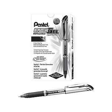 Pentel EnerGel Deluxe Liquid Gel Rollerball Pen 0.7mm Capped Metal Tip Black - Image 3