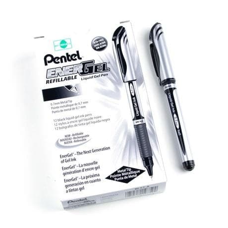 Pentel EnerGel Deluxe Liquid Gel Rollerball Pen 0.7mm Capped Metal Tip Black - Image 4