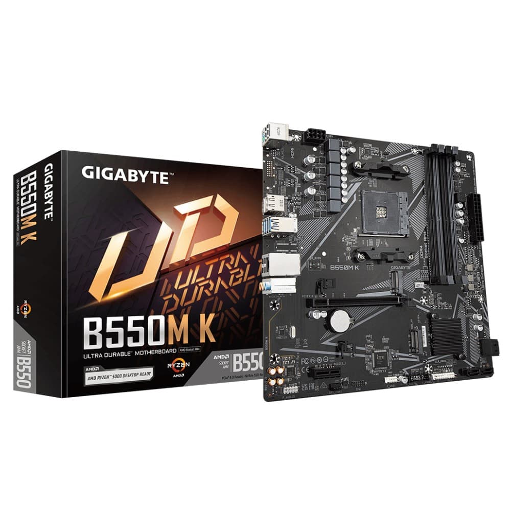 GIGABYTE B550M K DDR4 Micro ATX AM4 Motherboard - Image 1