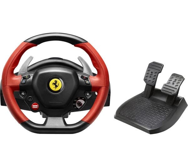 THRUSTMASTER Ferrari 458 Spider Racing Wheel & Pedals for Xbox One - Black, Red & Silver - Image 1