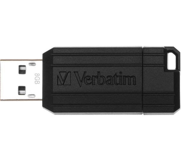 Verbatim PinStripe USB 2.0 Flash Drive 8GB - Black