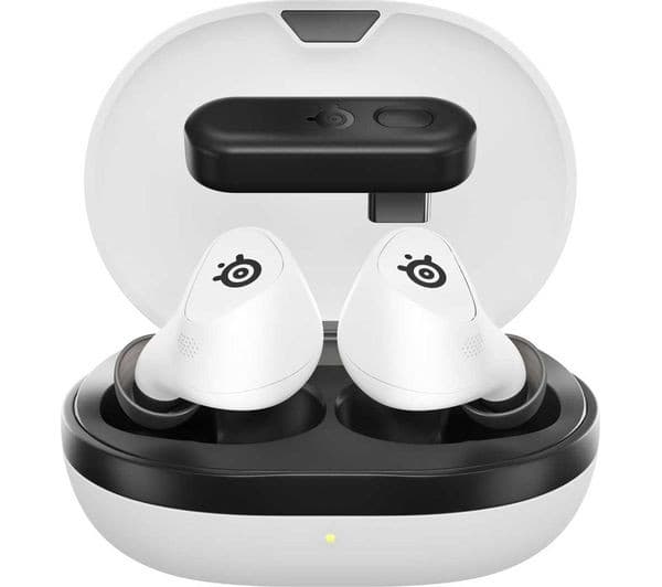 SteelSeries Arctis GameBuds Wireless Noise-Cancelling Gaming Earbuds for PS5 - White