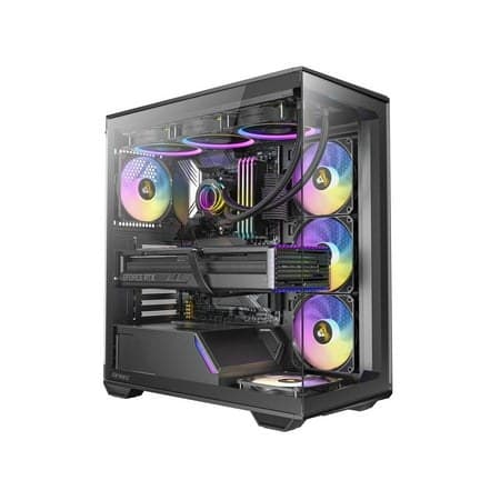 Antec C3 ARGB  3 x 120mm & 1 x 120mm ARGB PWM Fans Included  Up to 8 Fans Simultaneously  Type-C 3.2 Gen 2 port  Seamless Tempered Glass Front & Side Panels  360mm Radiator Support  Mid-Tower ATX Case